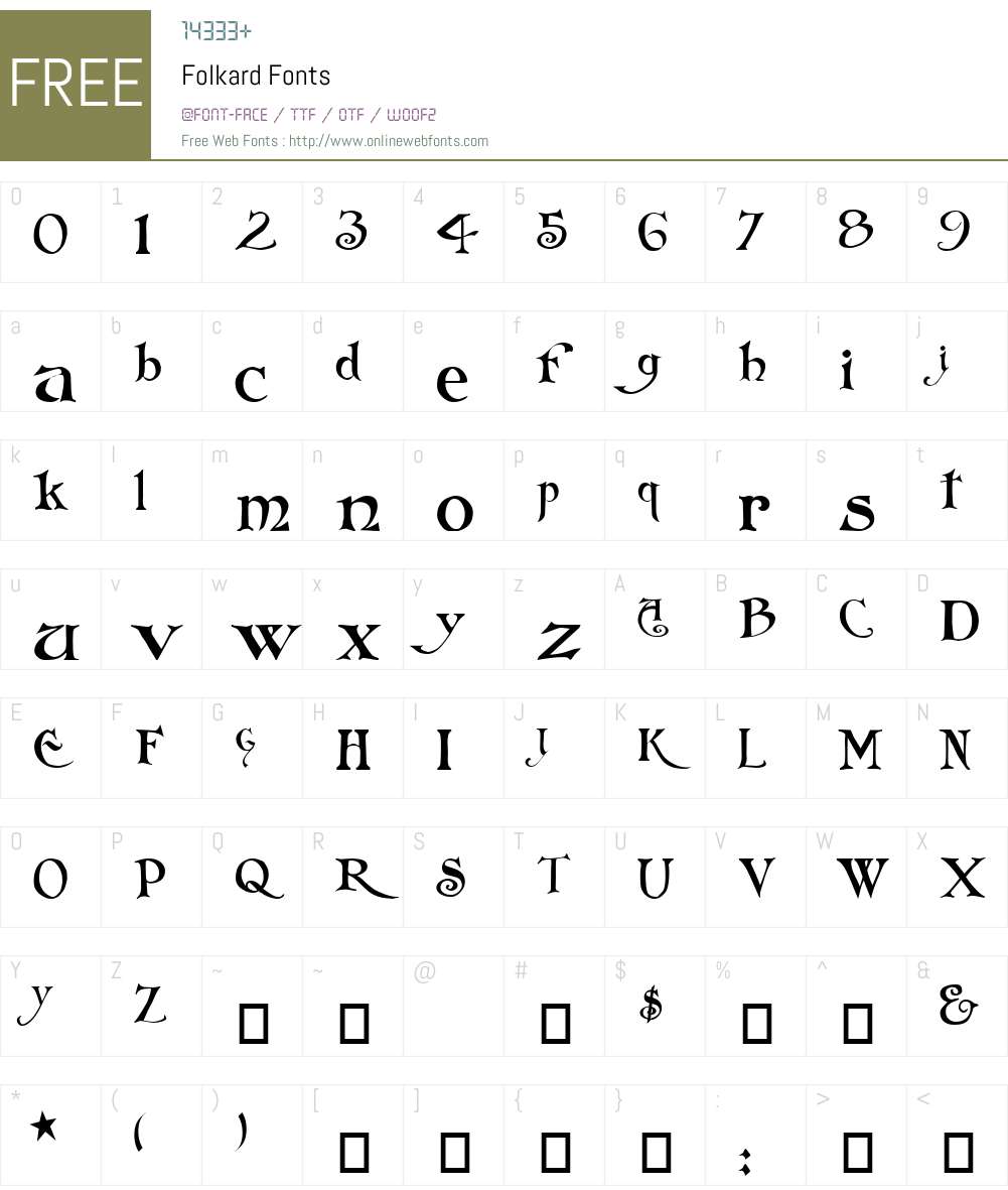 Folkard Font Screenshots