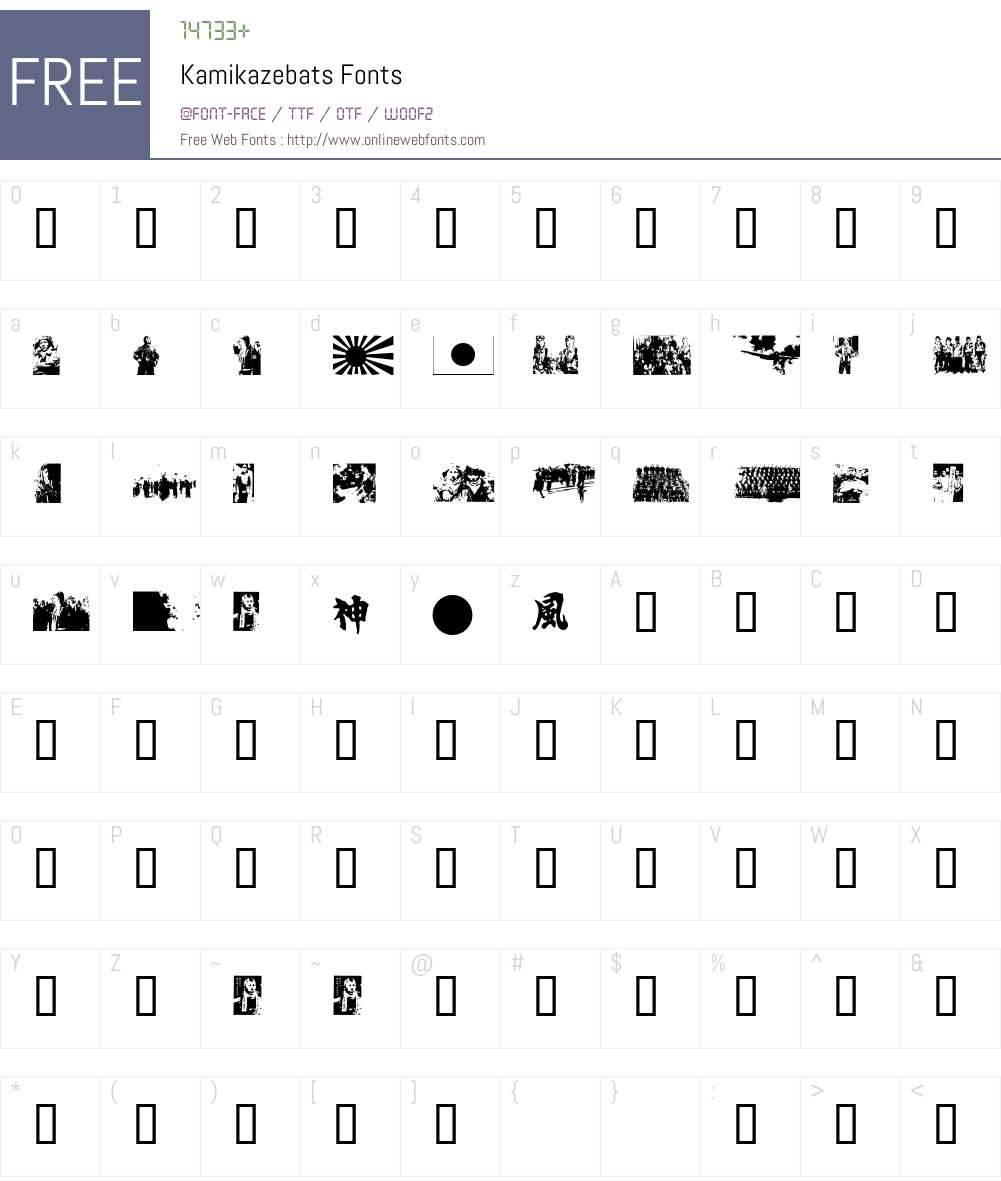Kamikazebats Font Screenshots