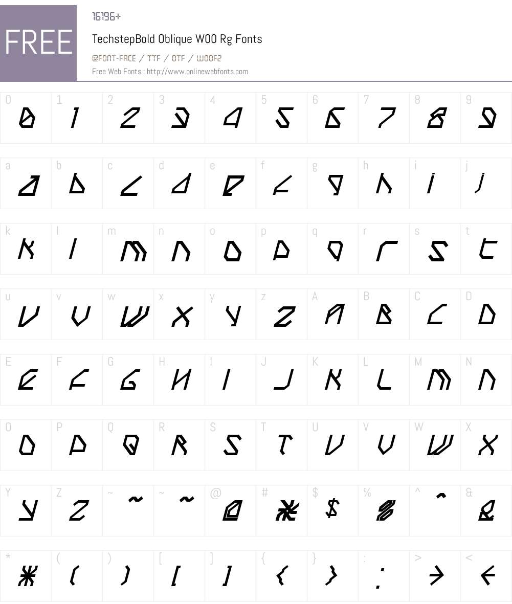 Techstep Font Screenshots
