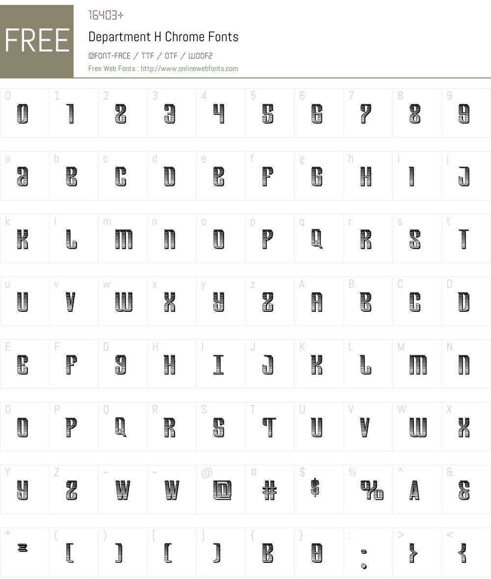 Department H Chrome Font Screenshots