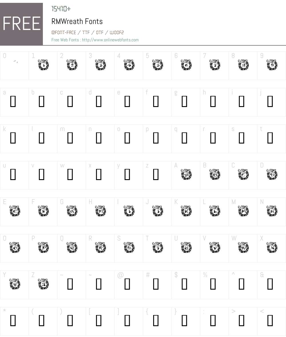 RMWreath Font Screenshots