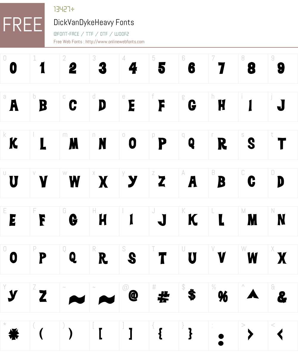 DickVanDykeHeavy Font Screenshots