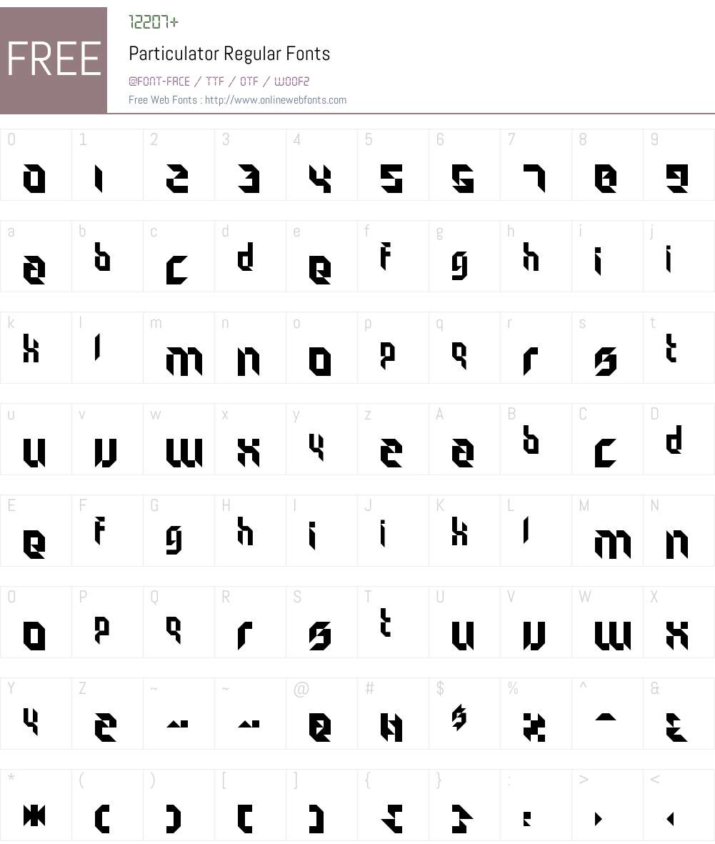 Particulator Font Screenshots