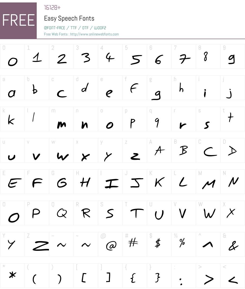 Easy Speech Font Screenshots