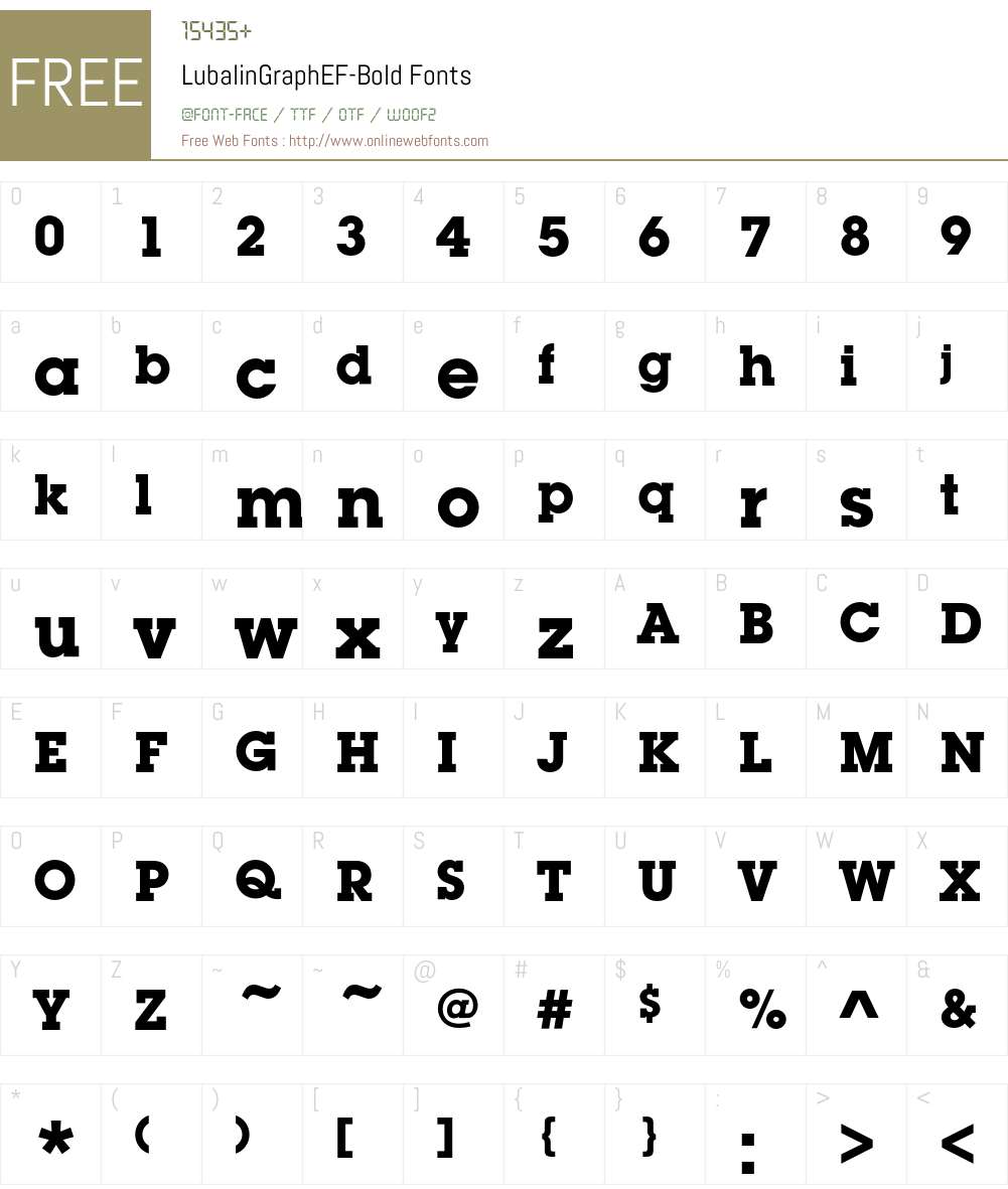 LubalinGraphEF Font Screenshots