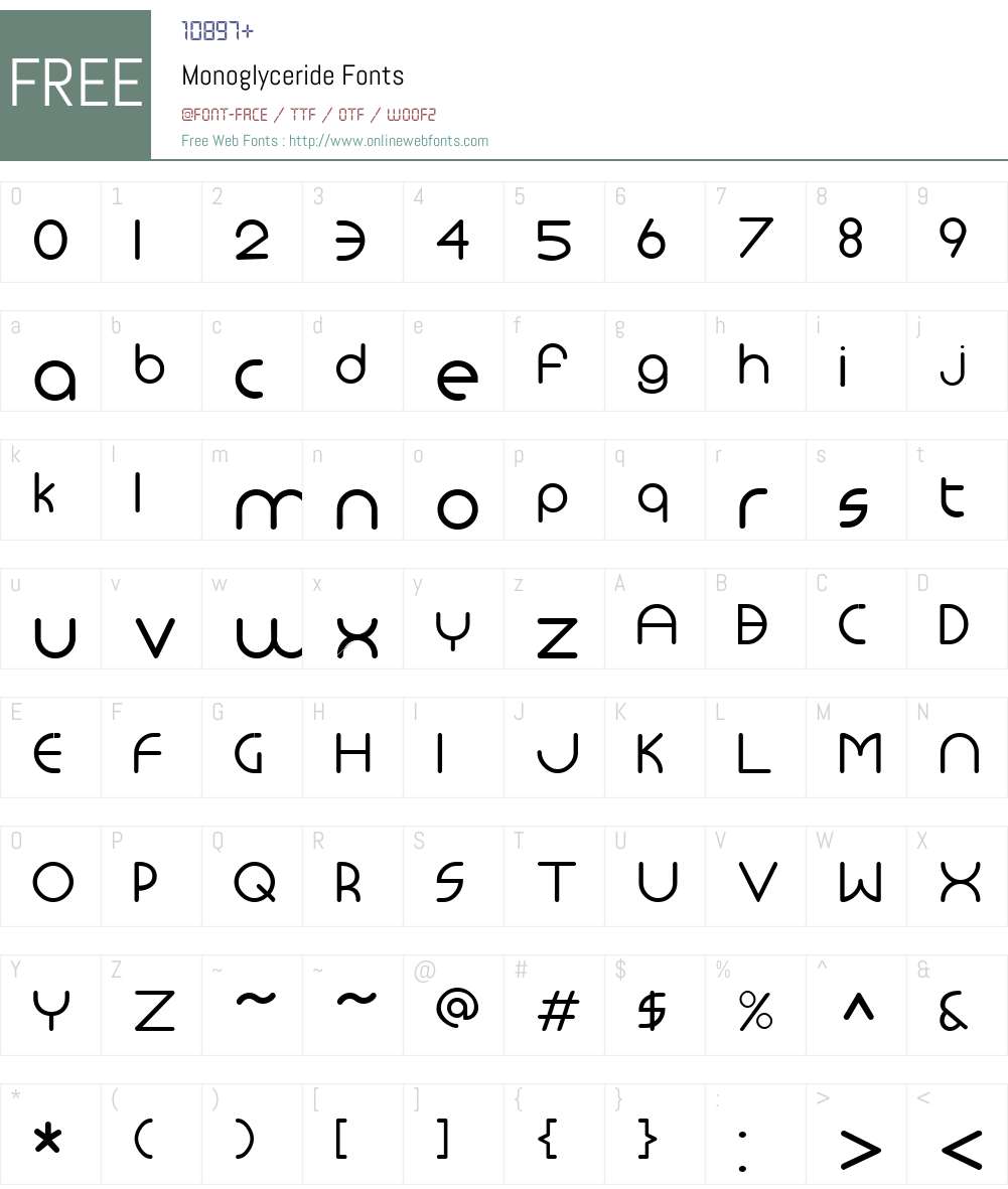 Monoglyceride Font Screenshots