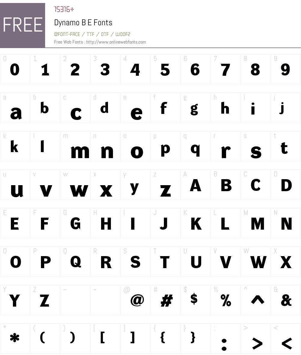 Dynamo DE Font Screenshots