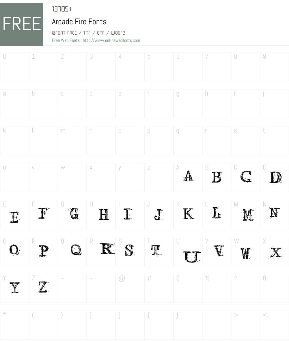 Arcade Fire Font Screenshots