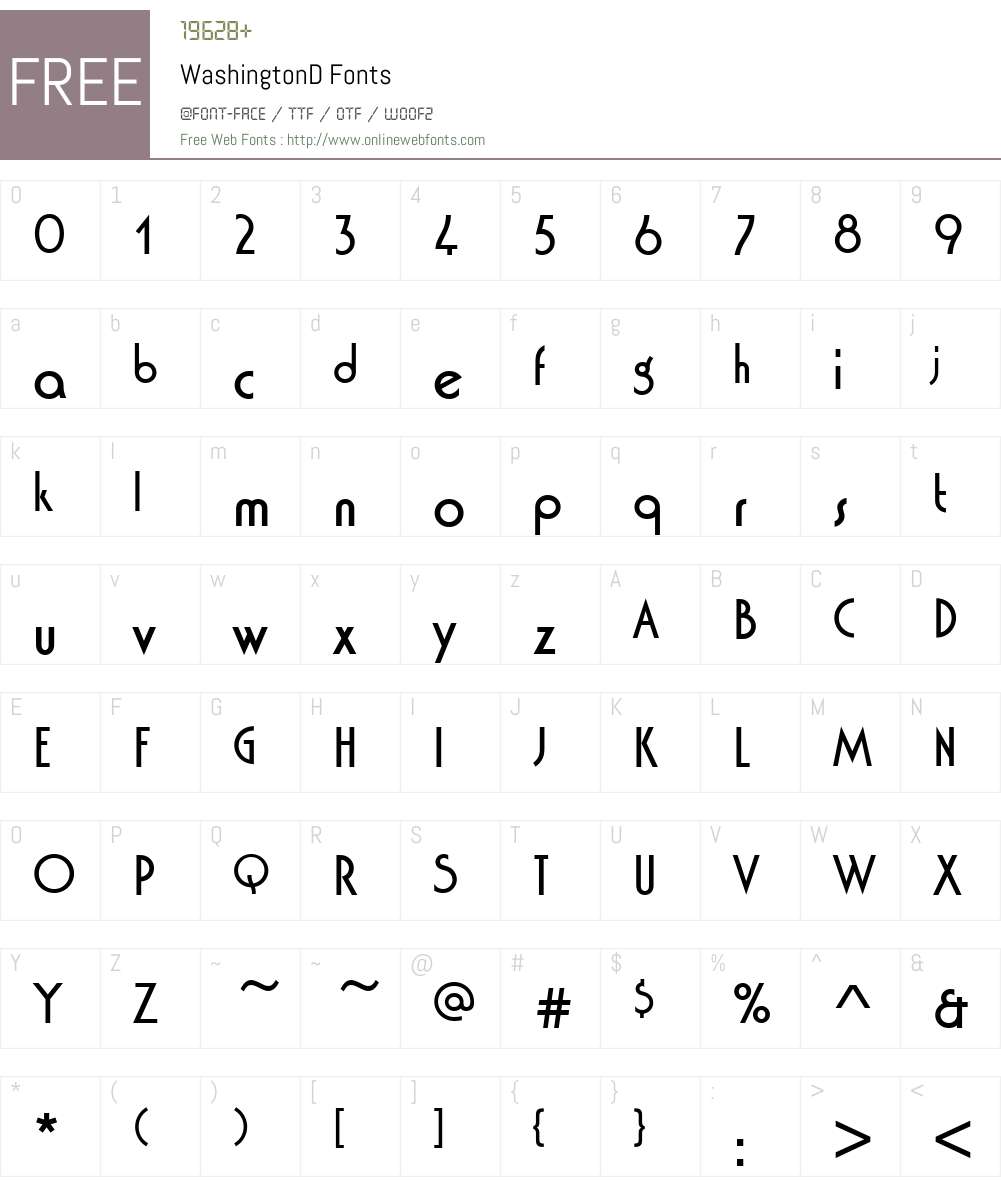 WashingtonD Font Screenshots