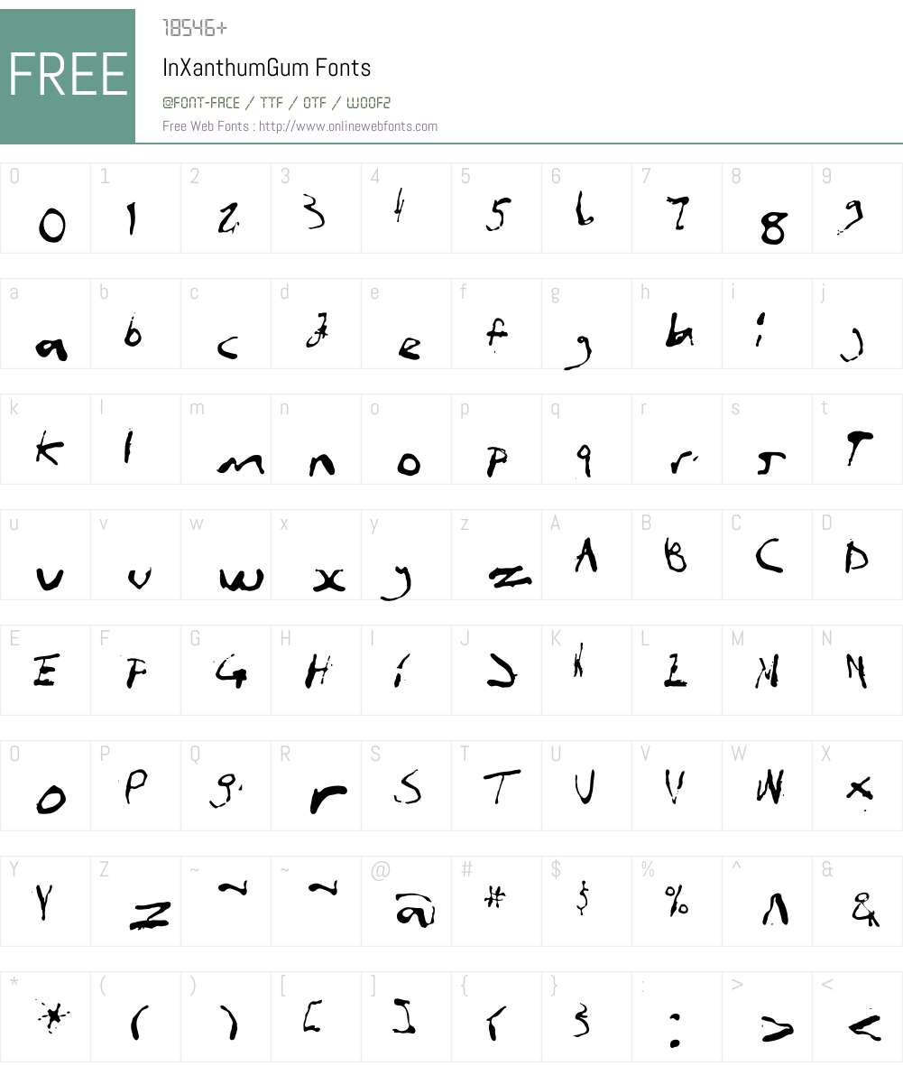 InXanthumGum Font Screenshots