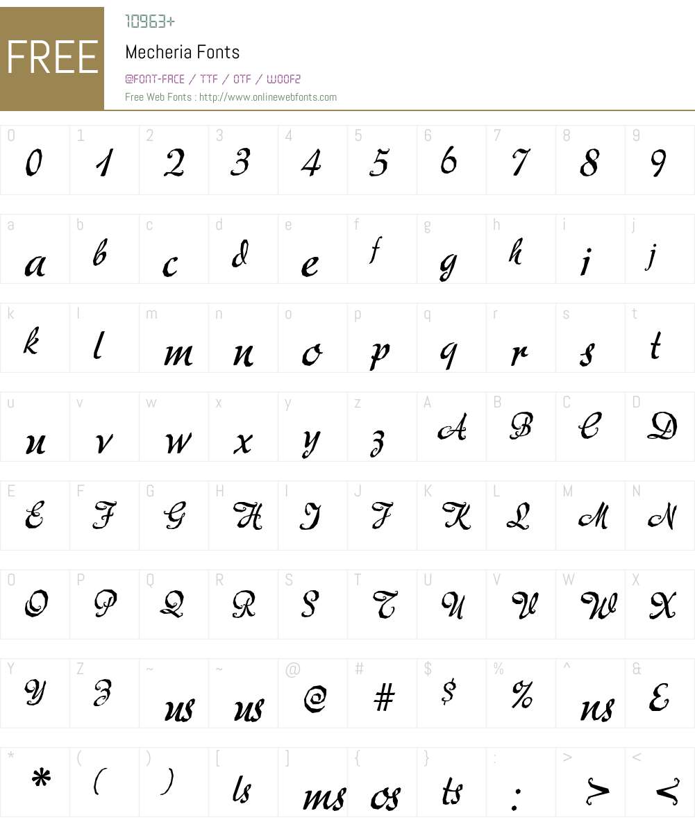 Mecheria Font Screenshots