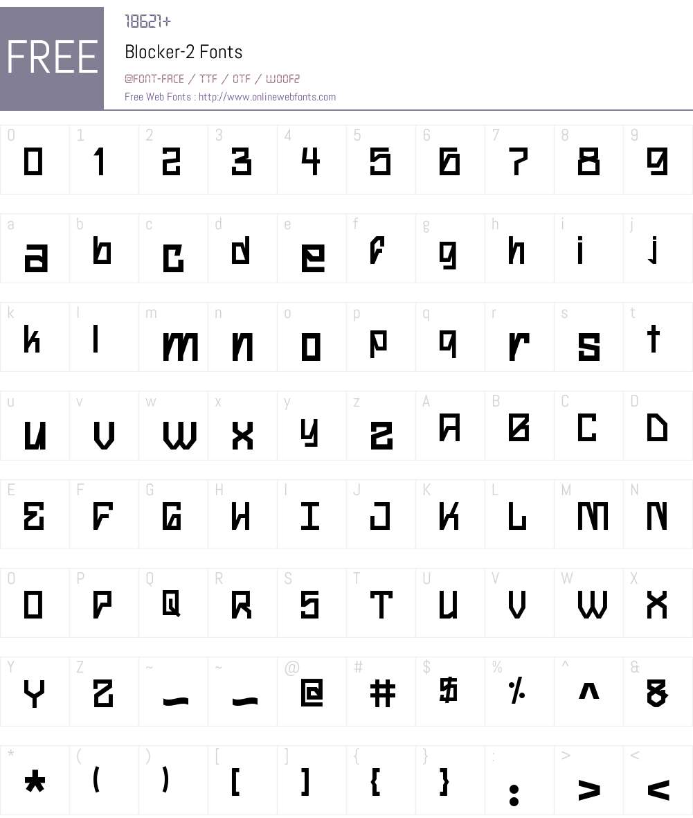 Blocker-2 Font Screenshots