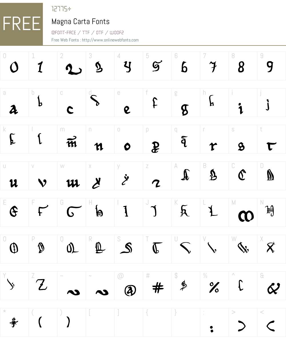 Magna Carta Font Screenshots