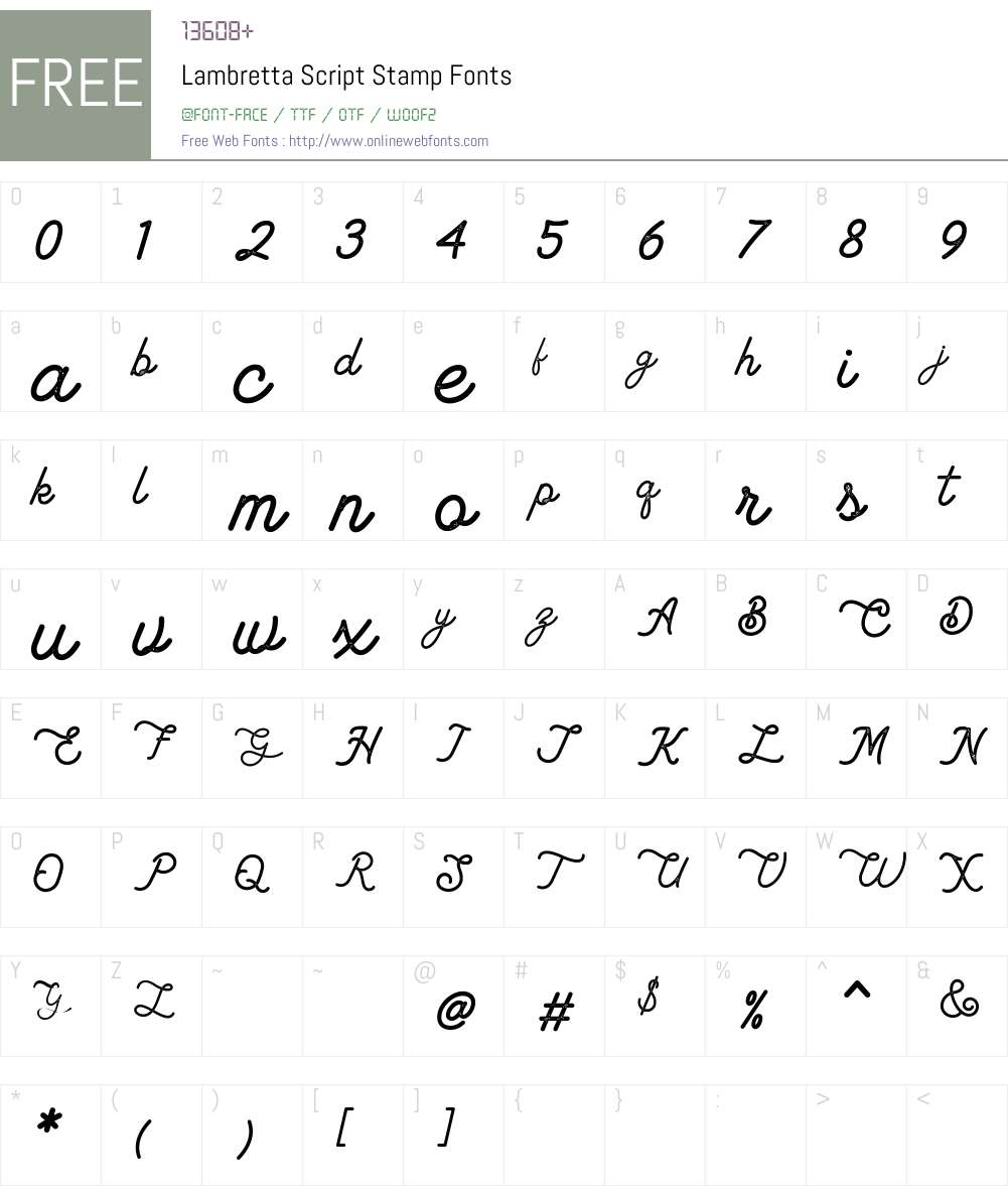 Lambretta Script Stamp Font Screenshots