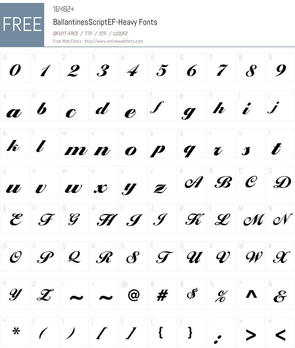 BallantinesScriptEF Font Screenshots