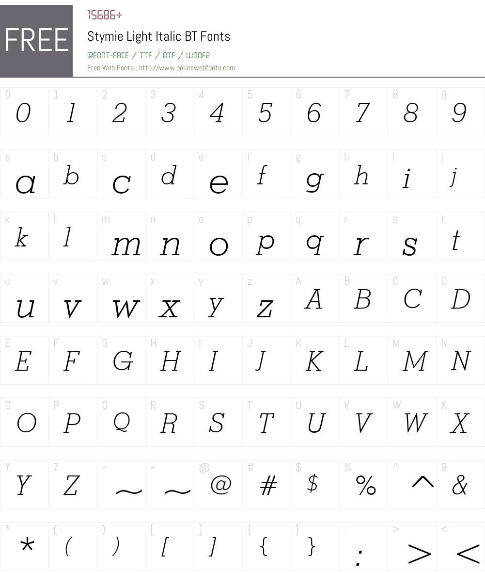 Stymie Lt BT Font Screenshots