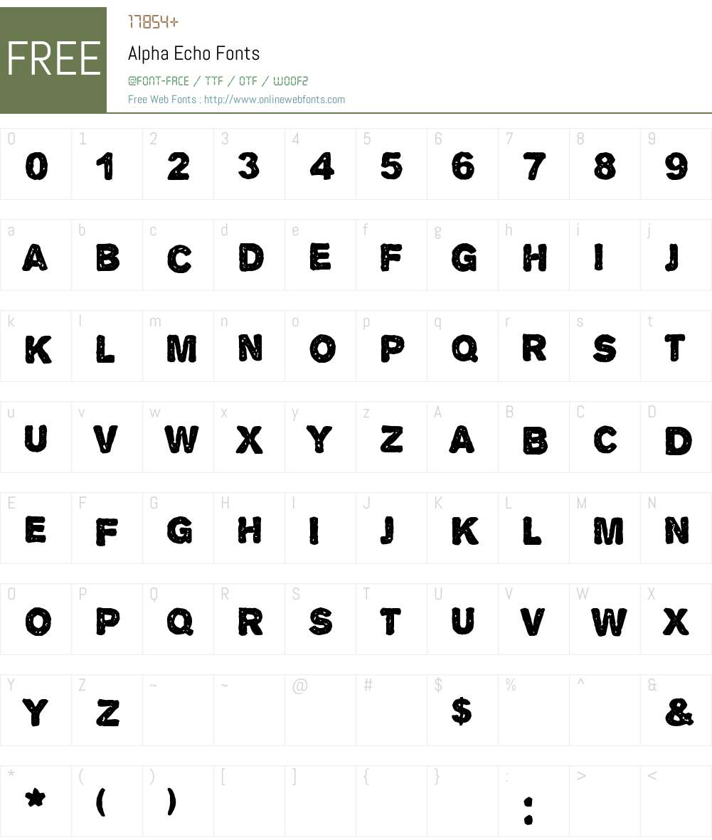 Alpha Echo Font Screenshots