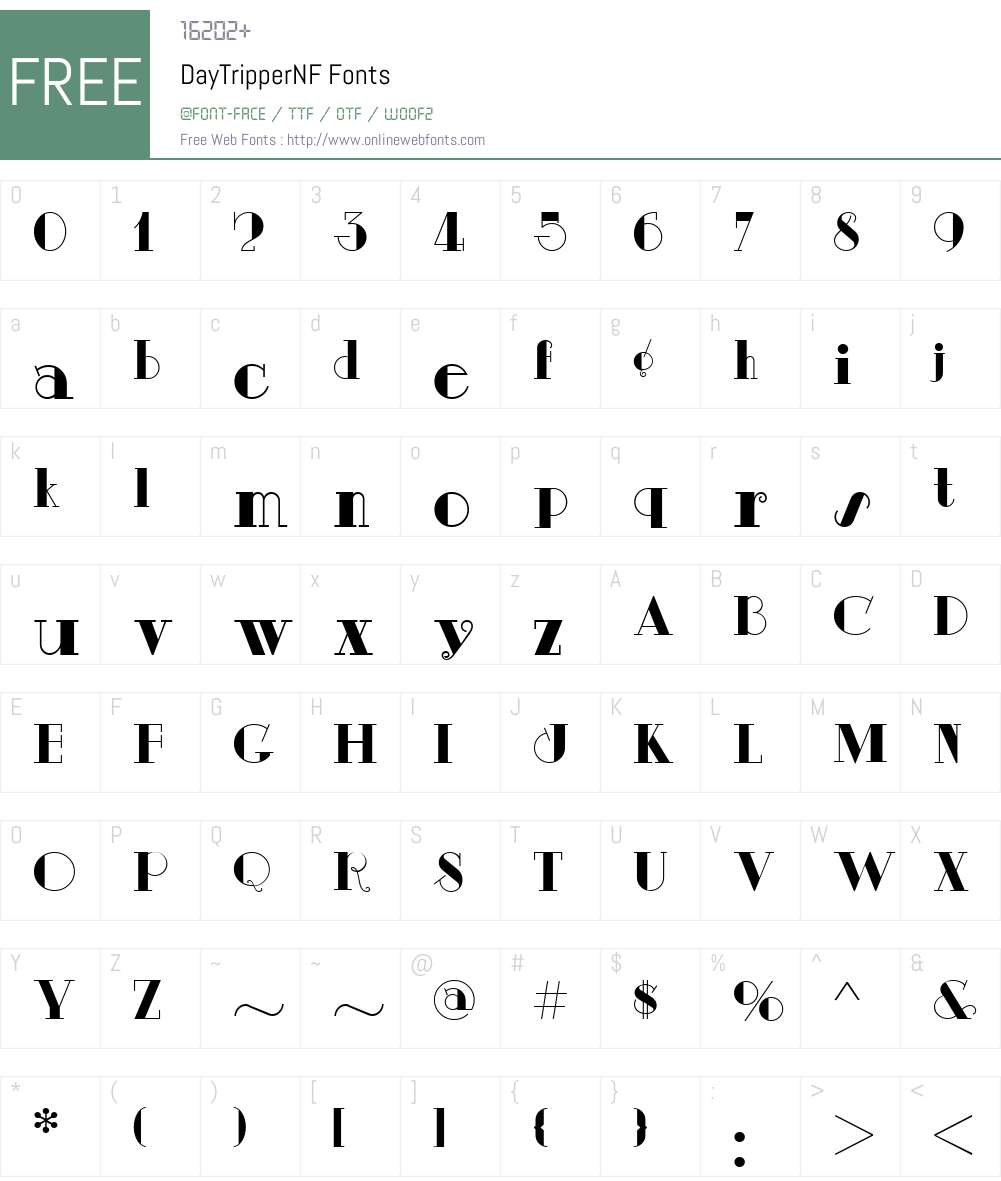 DayTripperNF Font Screenshots