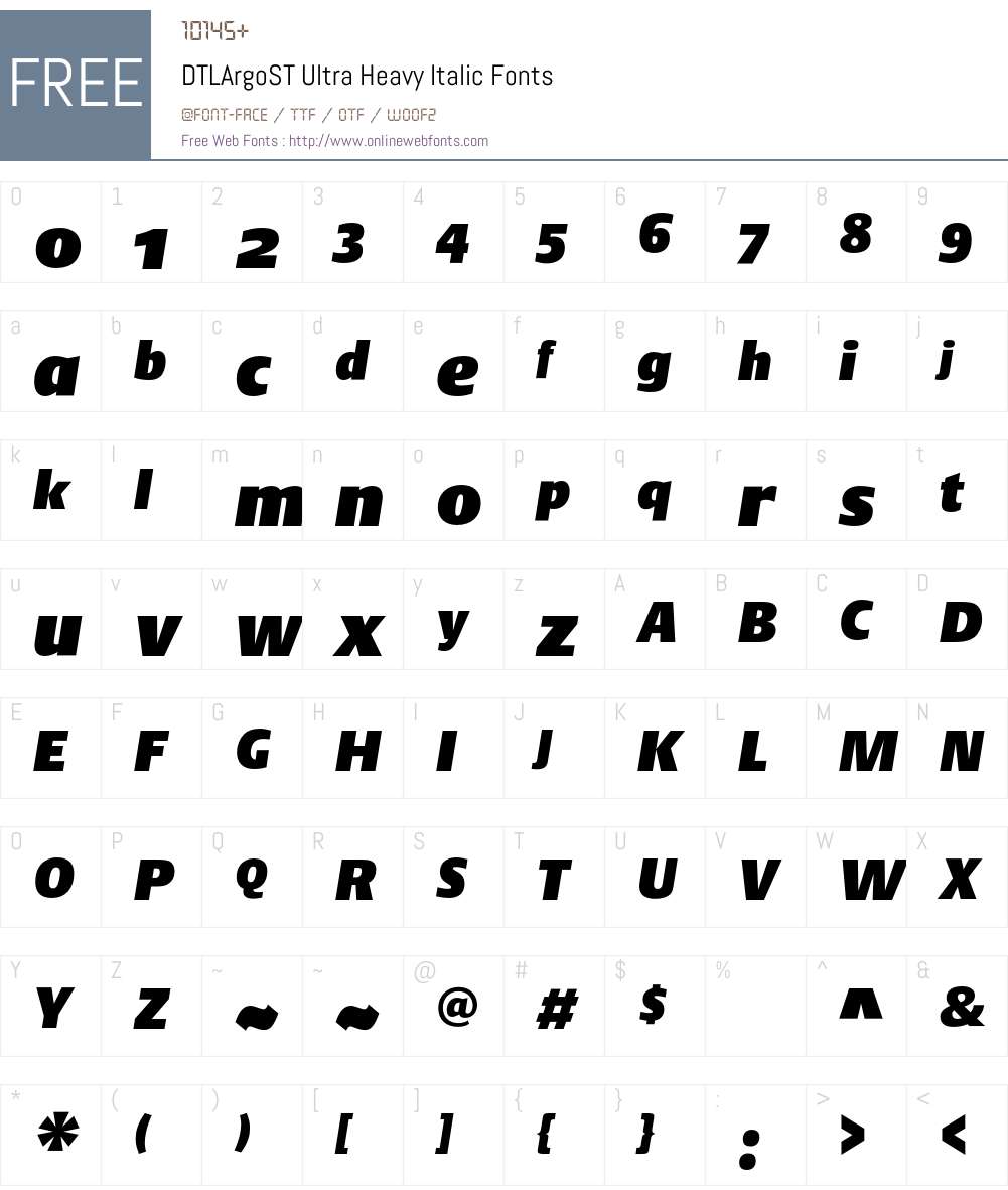 DTL Argo Font Screenshots