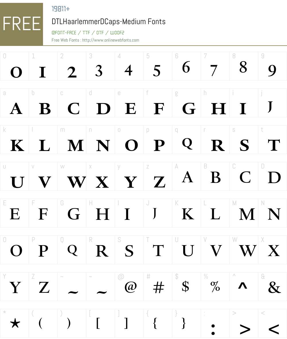 DTLHaarlemmerDCaps Font Screenshots