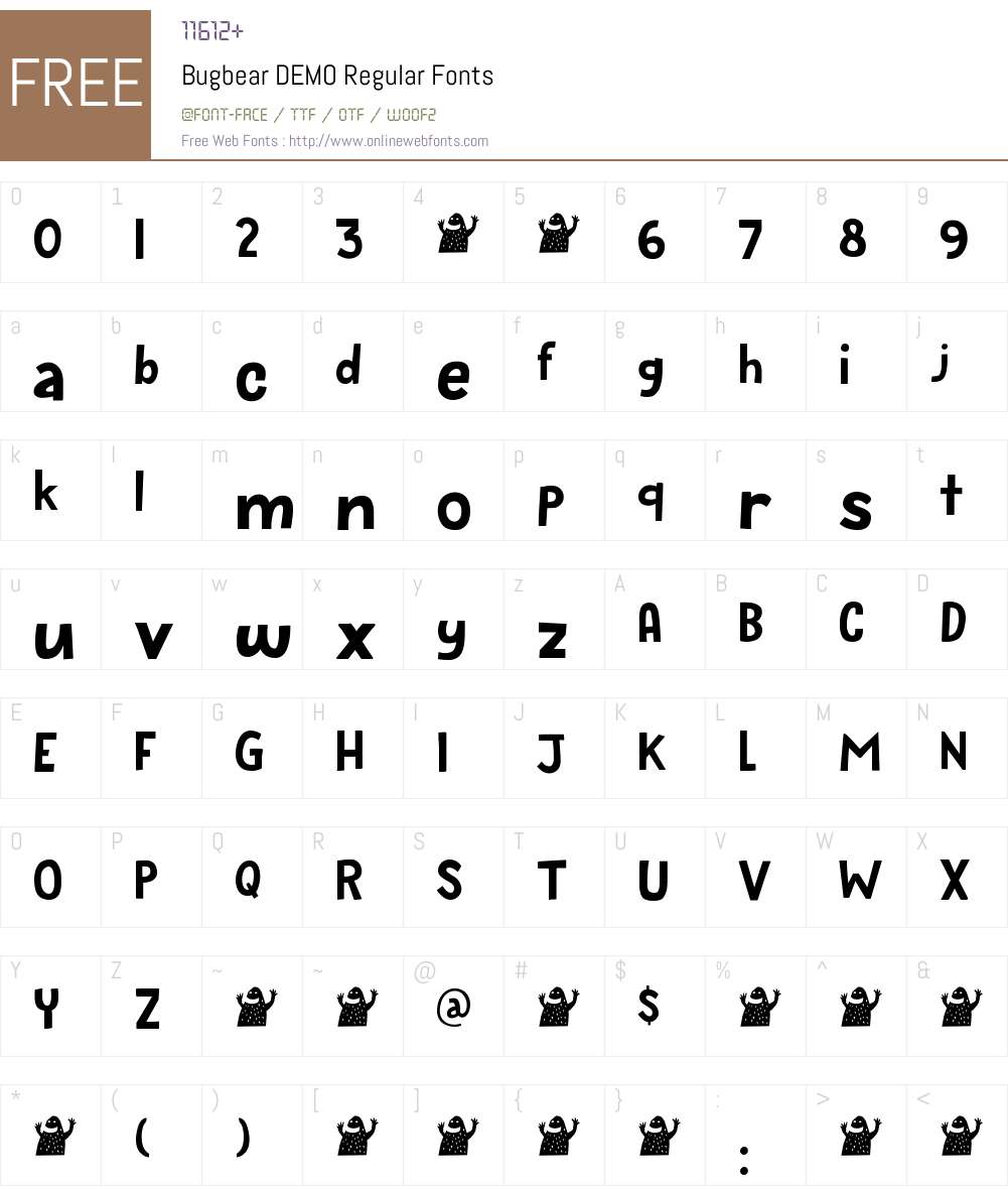 Bugbear DEMO Font Screenshots