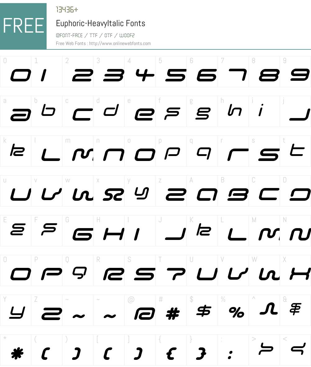 Euphoric Font Screenshots
