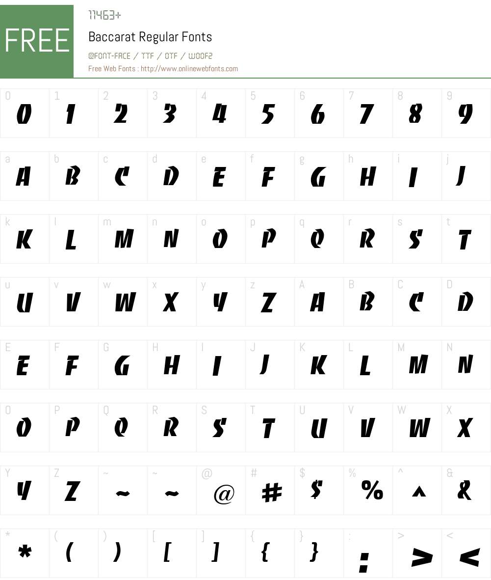 Baccarat Font Screenshots