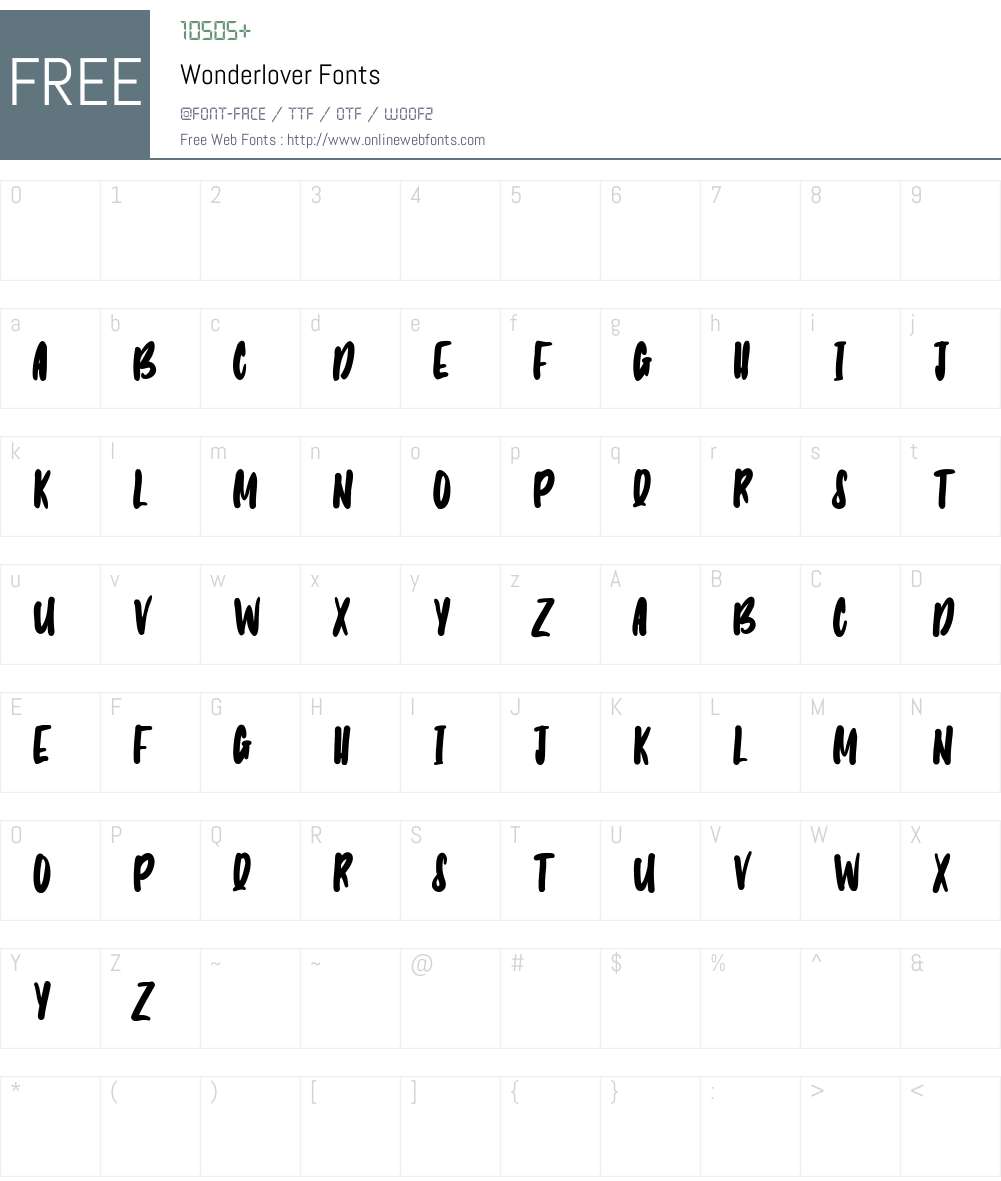 Wonderlover Font Screenshots