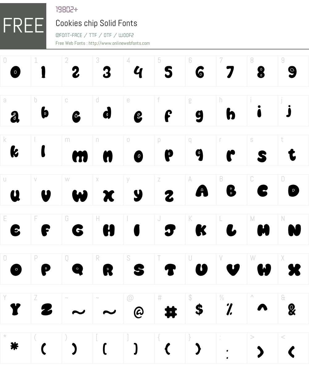 Cookies chip Solid 1.00;June 1, 2020;FontCreator 12.0.0.2563 64bit