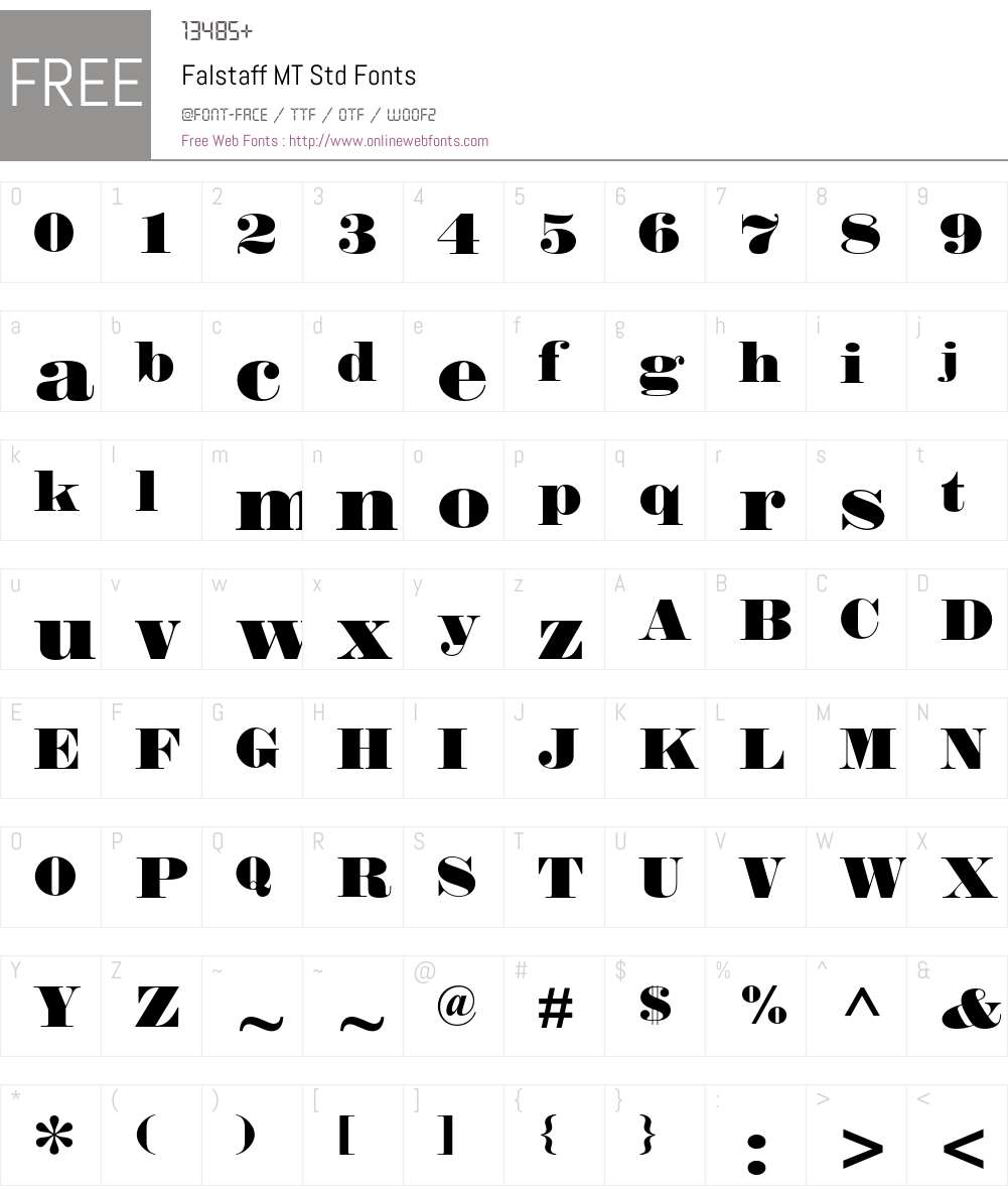 Falstaff MT Std Font Screenshots