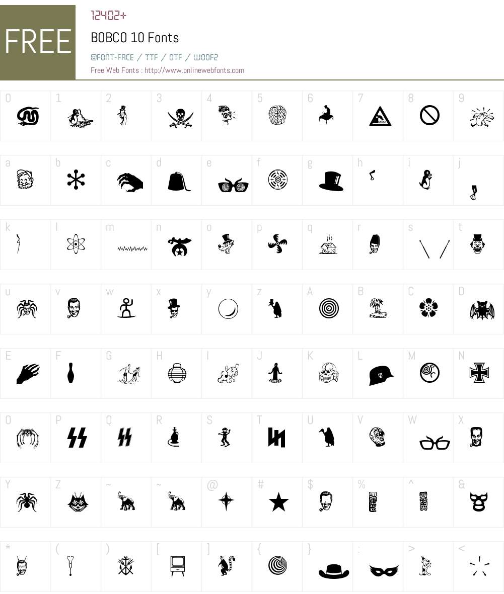 BOBCO 10 Font Screenshots