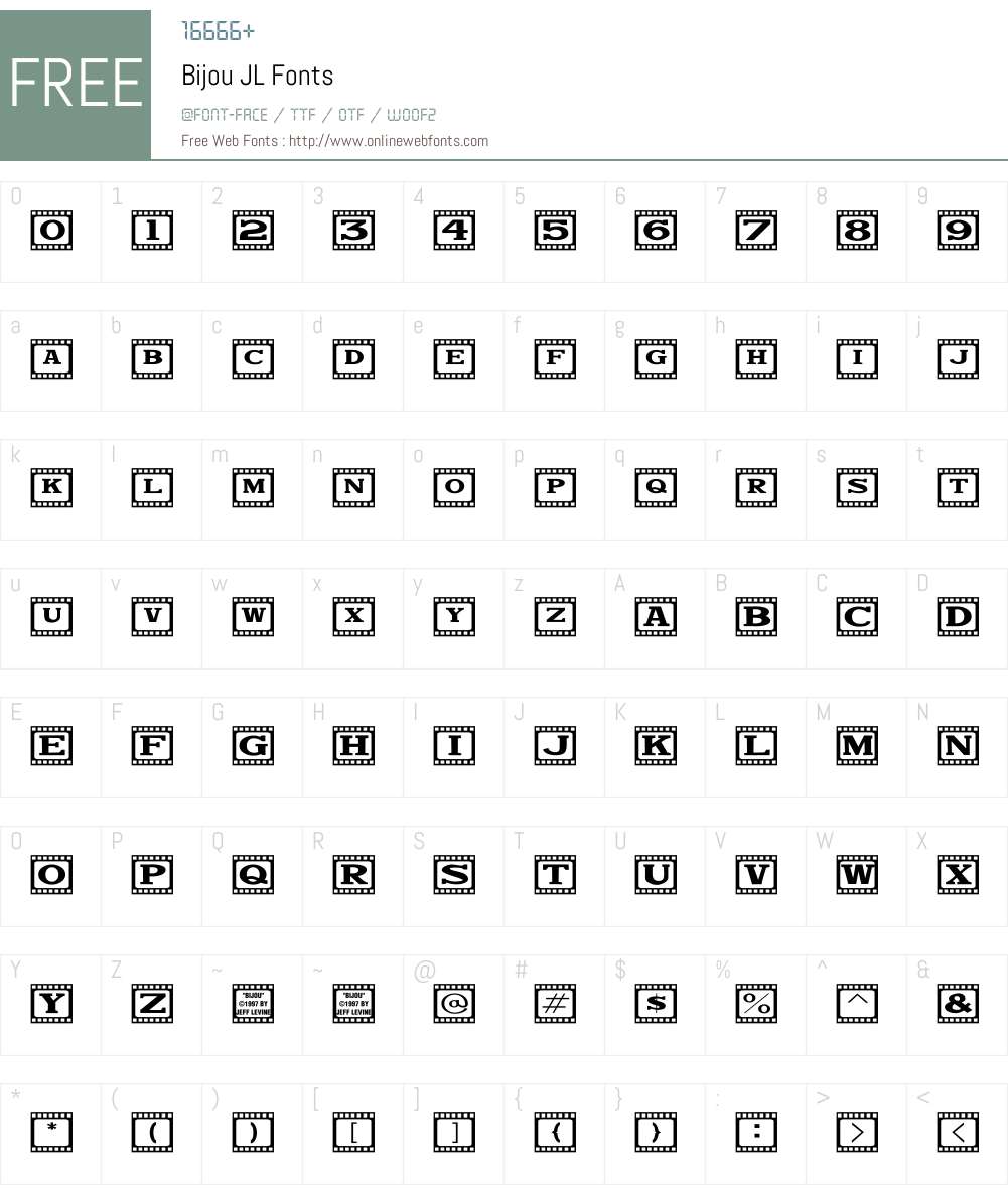 Bijou JL Font Screenshots