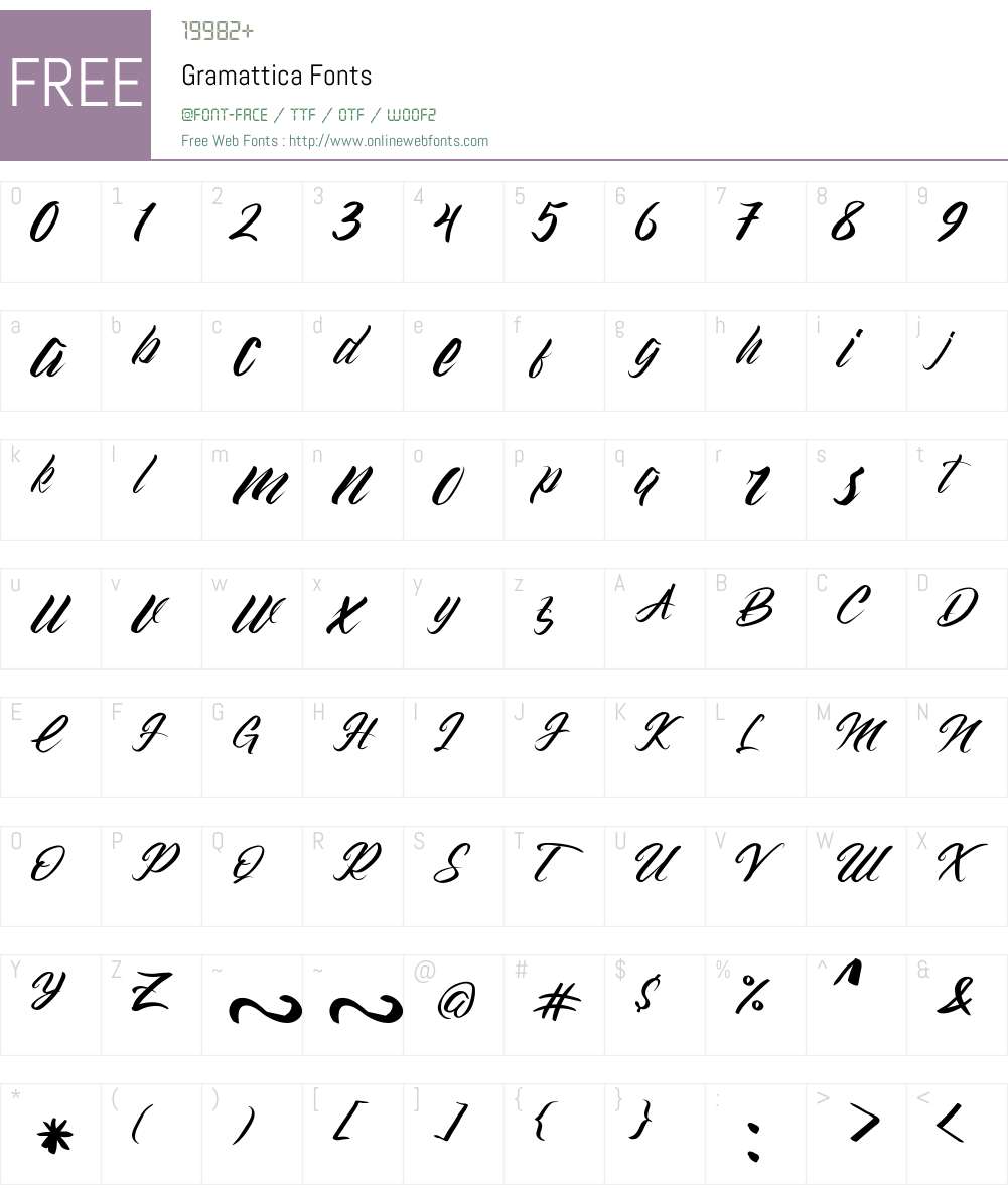 Gramattica Font Screenshots