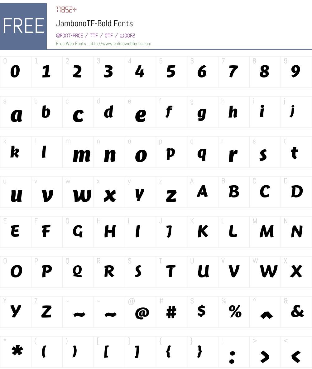 JambonoTF-Bold Font Screenshots