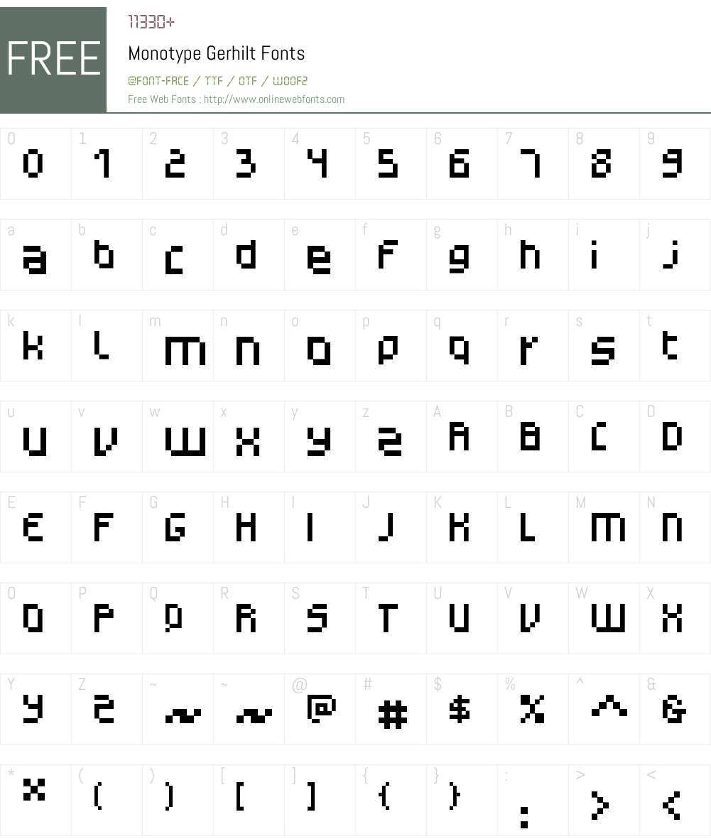 Monotype Gerhilt Font Screenshots