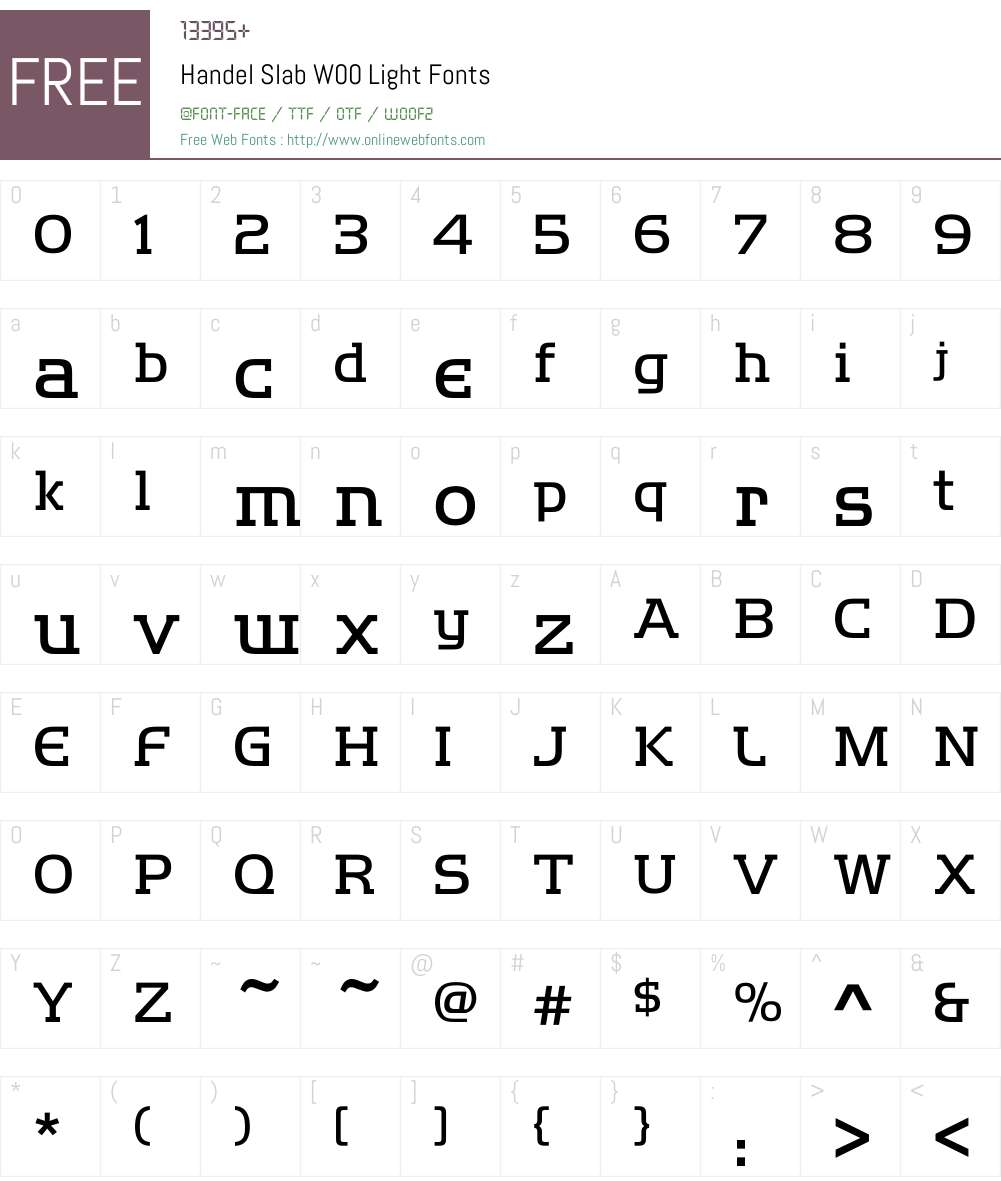 HandelSlabW00-Light Font Screenshots