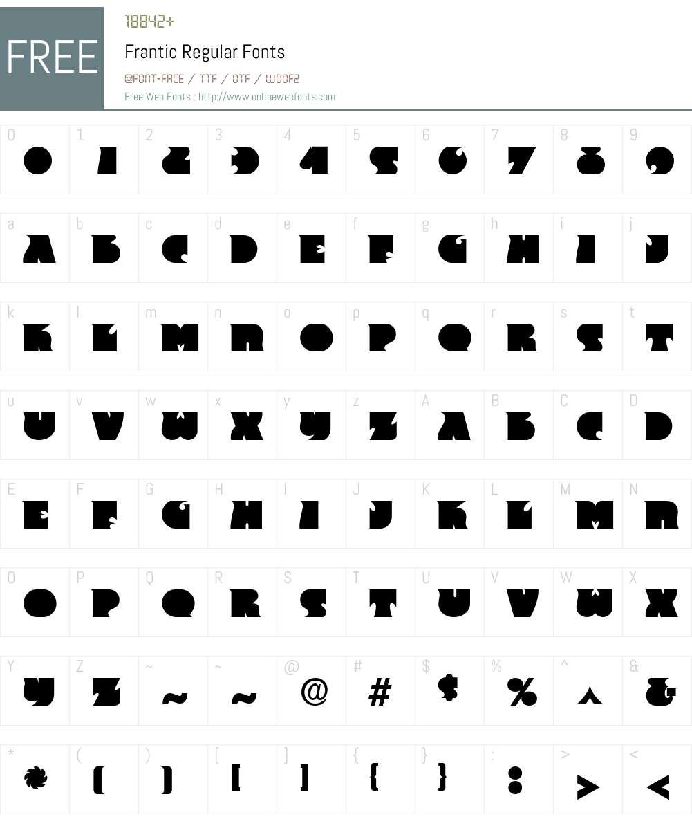 Frantic Font Screenshots