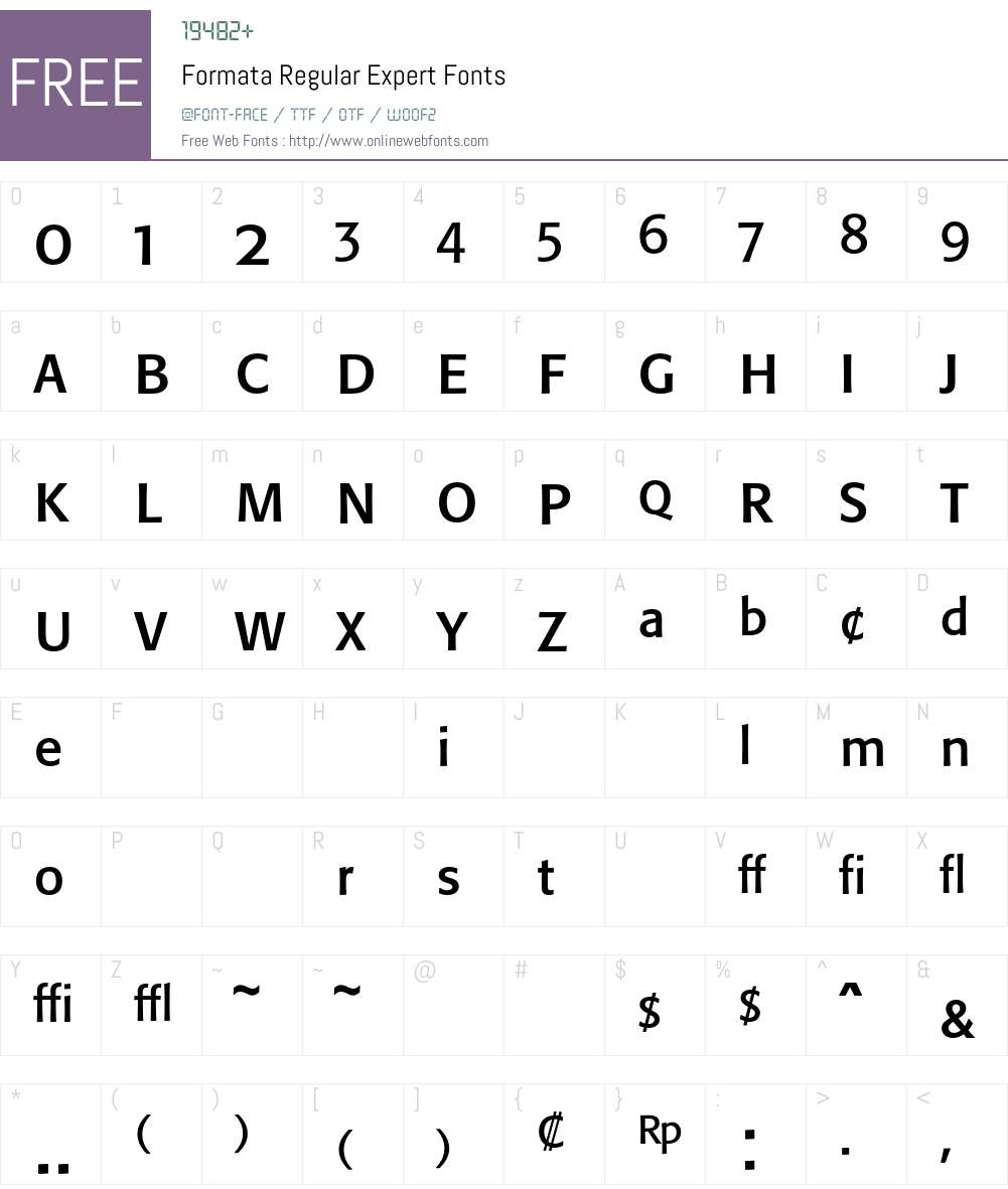 Formata Font Screenshots