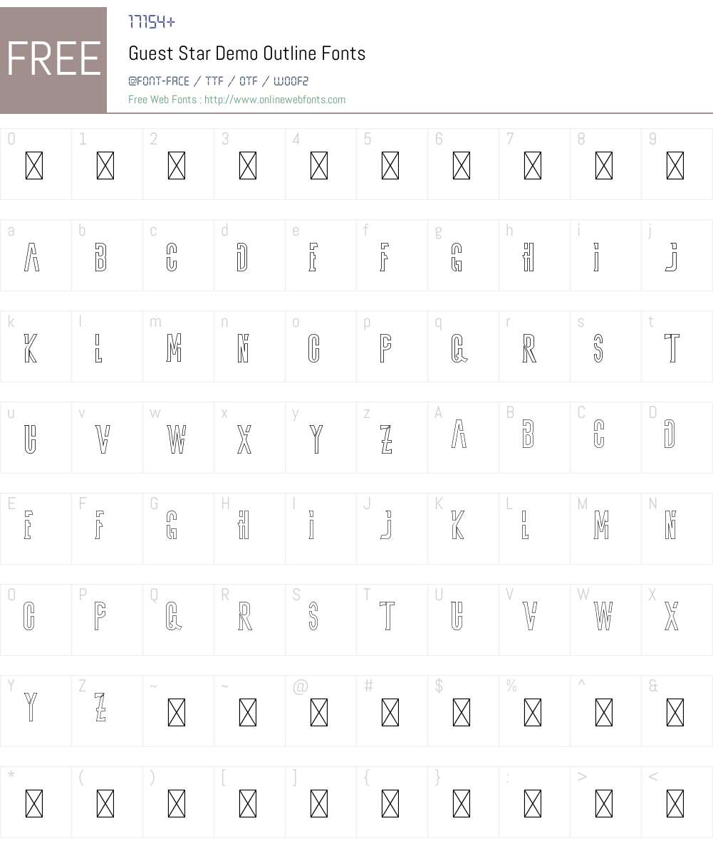 Guest Star Demo Outline 1.001;Fontself Maker 3.5.1 Fonts Free Download ...