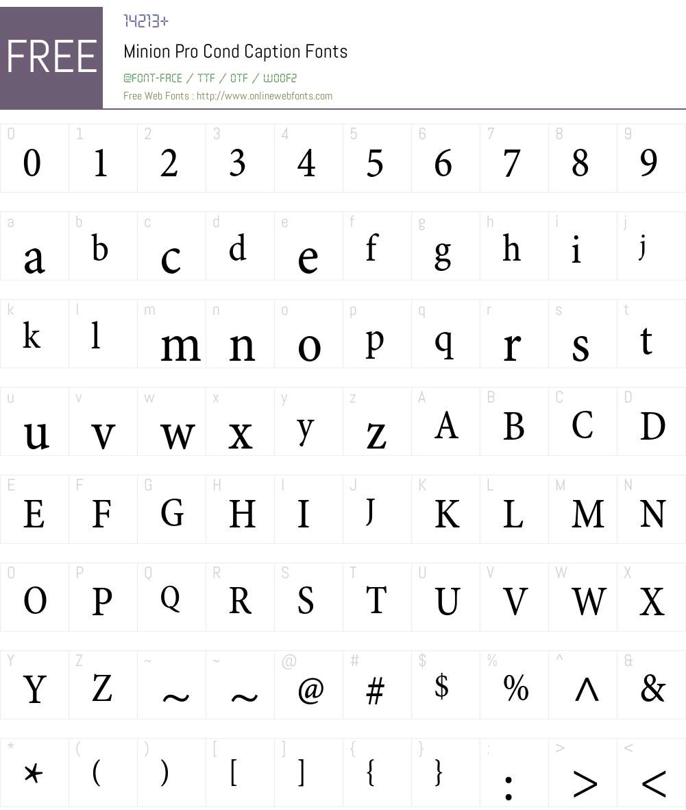 Minion Pro Font Screenshots