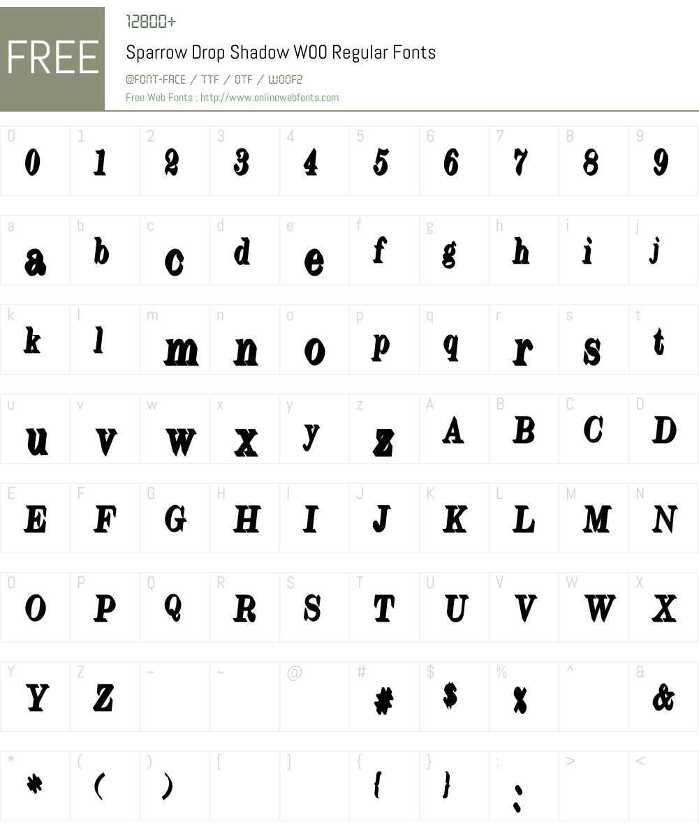 SparrowDropShadowW00-Rg Font Screenshots
