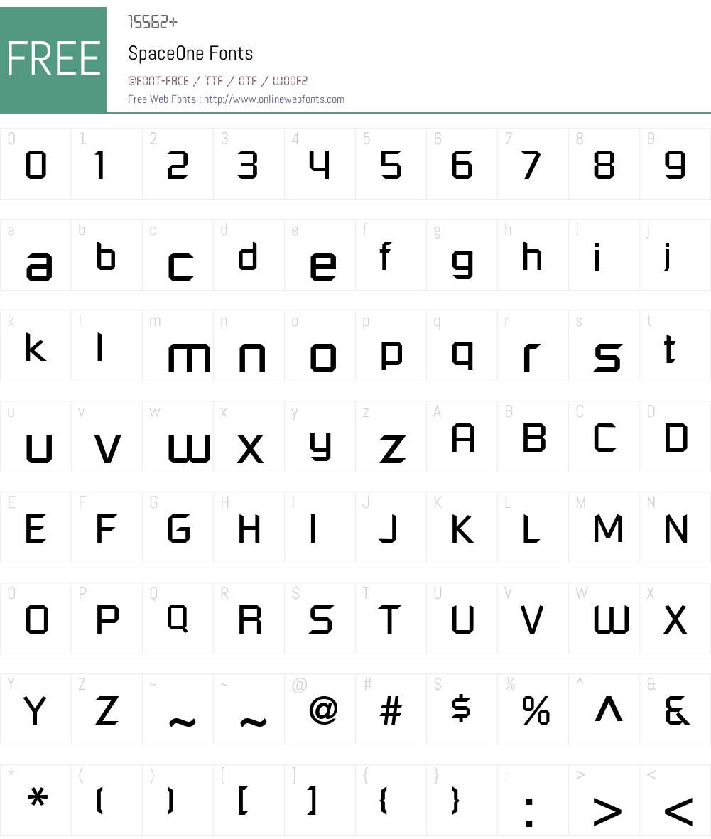SpaceOne Font Screenshots