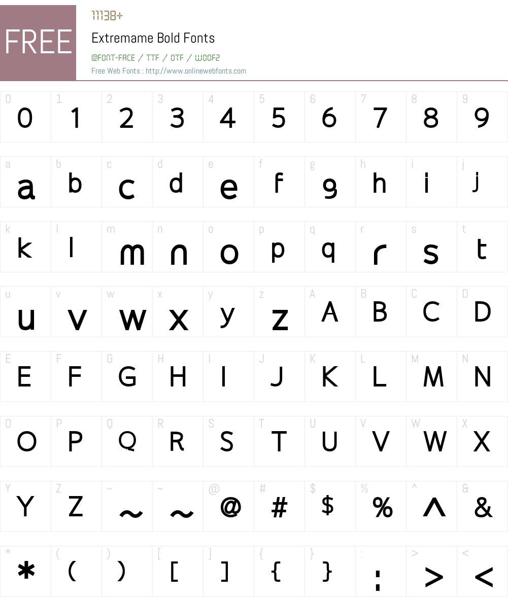 Extremame Font Screenshots