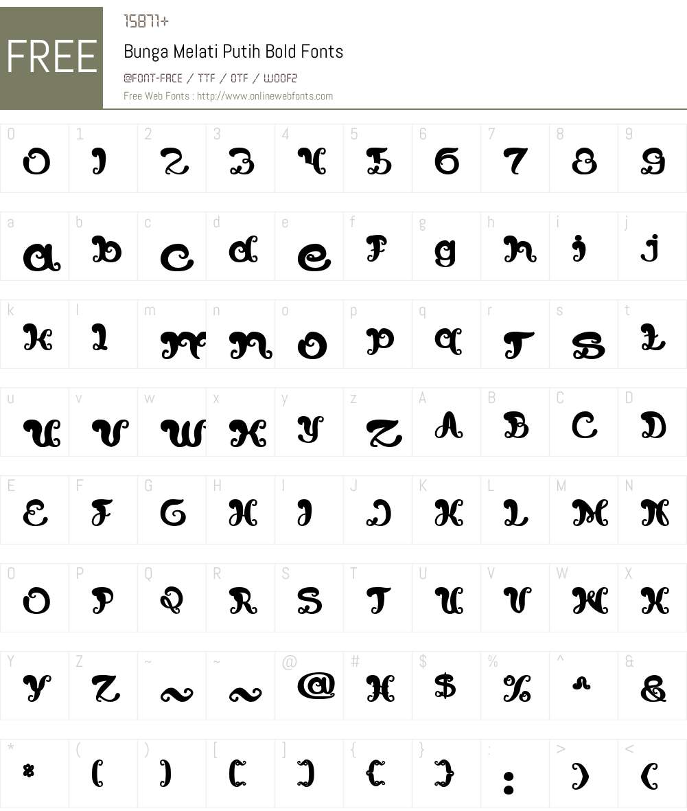 Bunga Melati Putih Font Screenshots