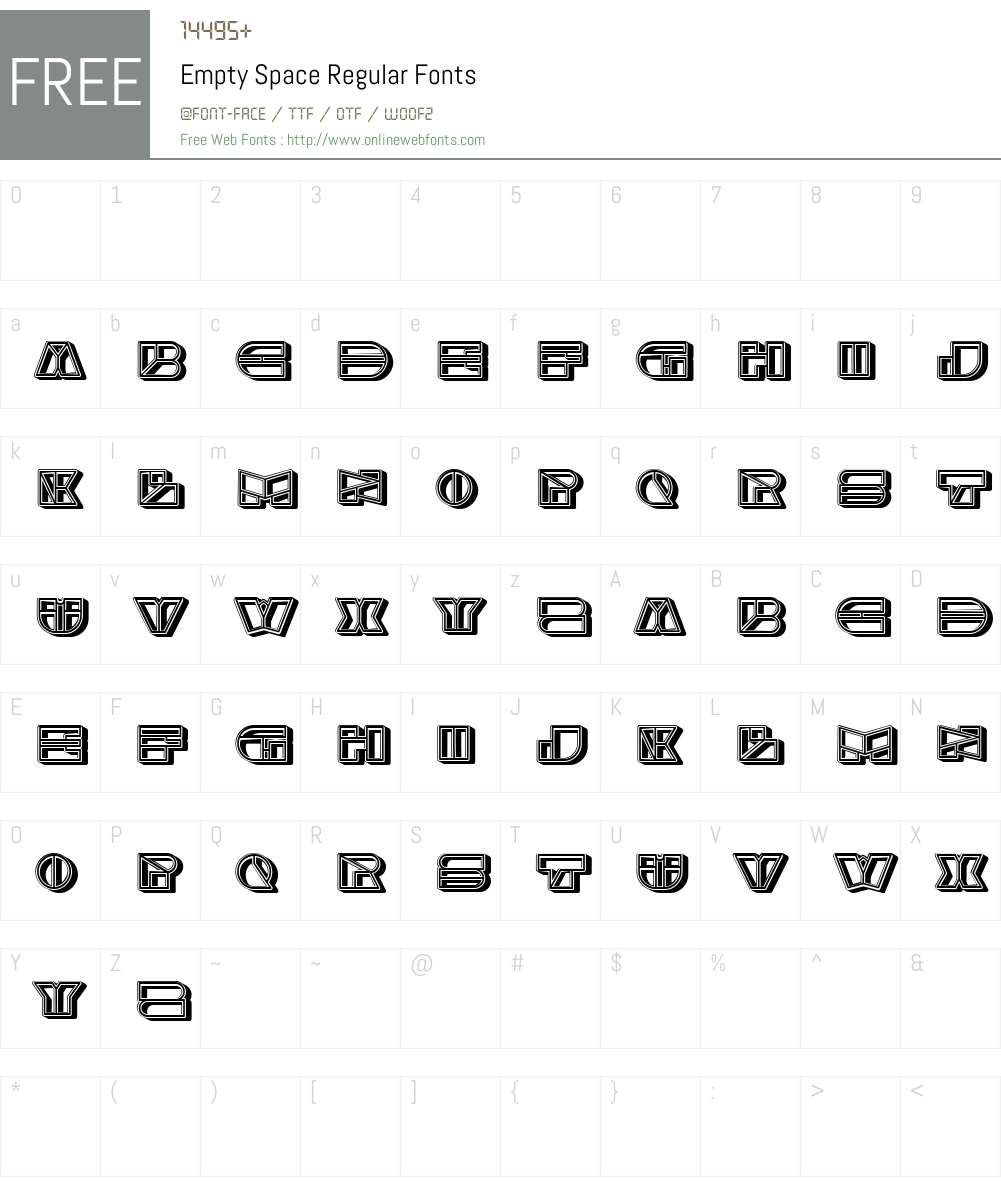 Empty Space Font Screenshots