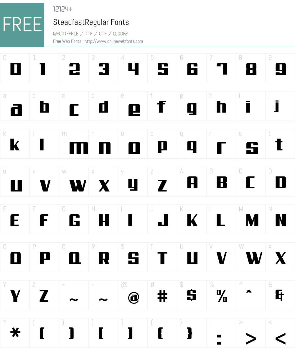 Steadfast Font Screenshots