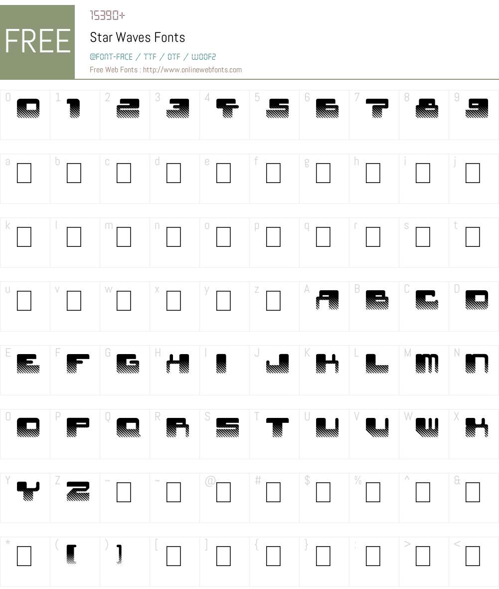 Star Waves Font Screenshots