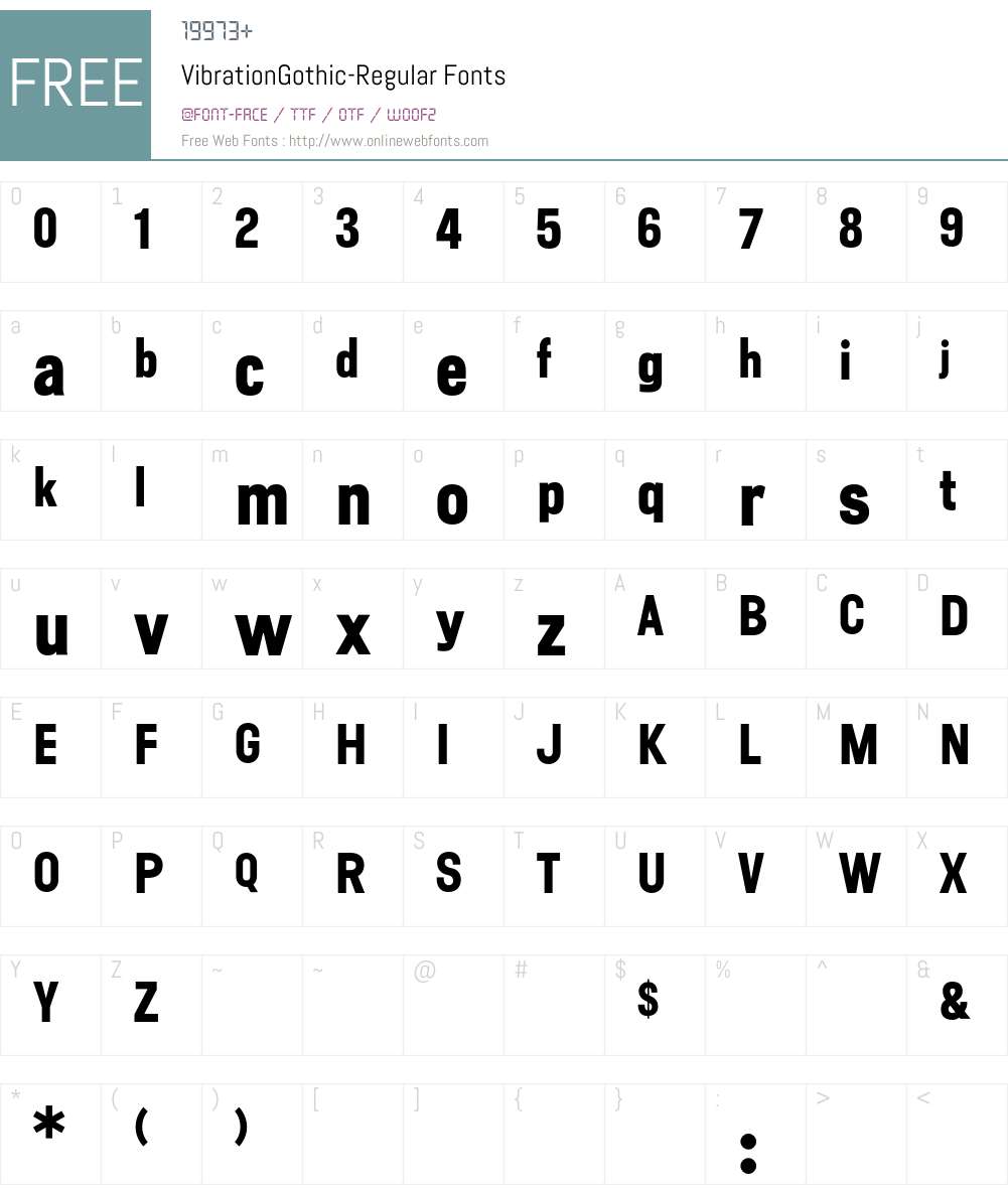 VibrationGothic Font Screenshots
