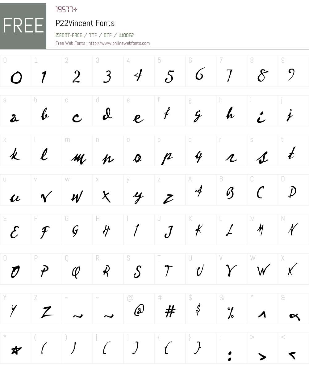 P22Vincent Font Screenshots