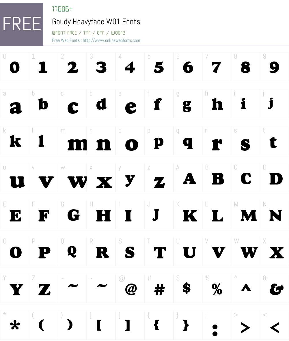 GoudyHeavyfaceW01 Font Screenshots